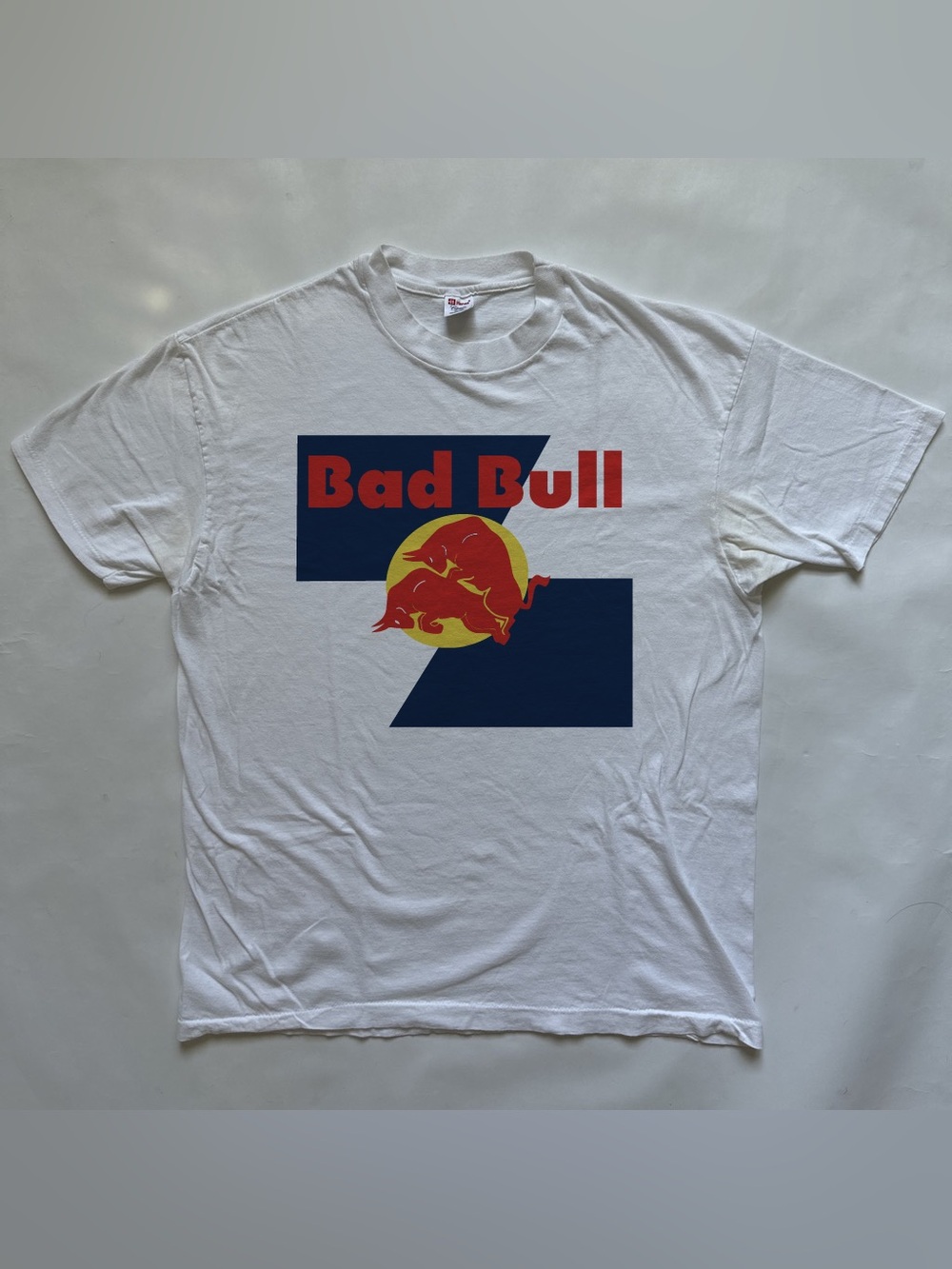 Vintage repro single stitch Bad Bull parody Red Bull freaky humor country tee XL